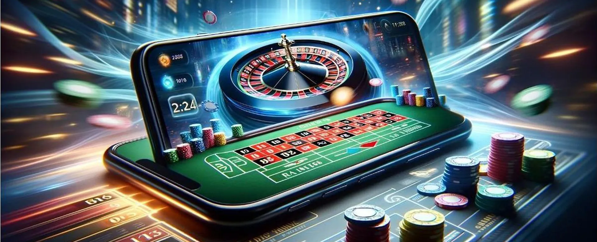 Dynamic gaming background with casino lights